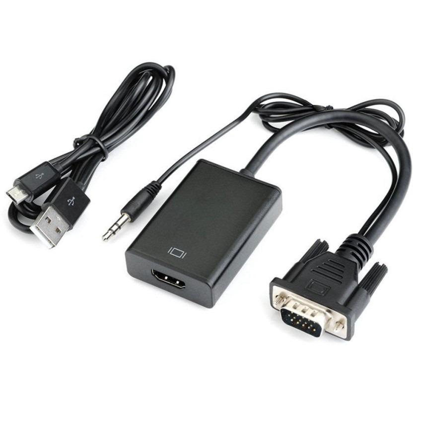 Bộ Cáp chuyển đổi tín hiệu từ VGA sang HDMI có âm thanh kèm theo cáp Micro USB