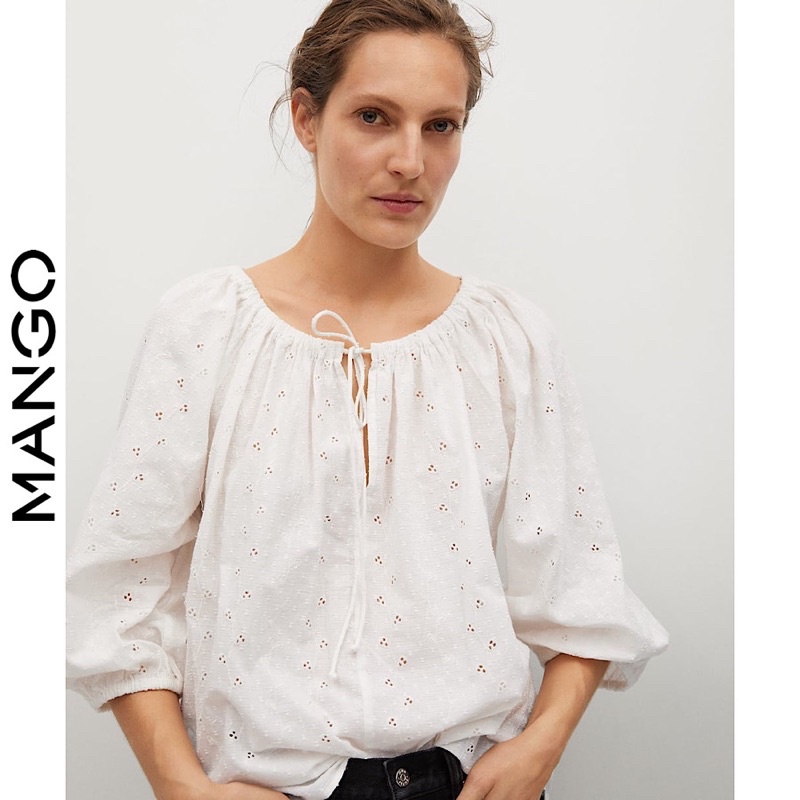 Áo Sơ mi Nữ Thêu Lỗ Mango Cao Cấp