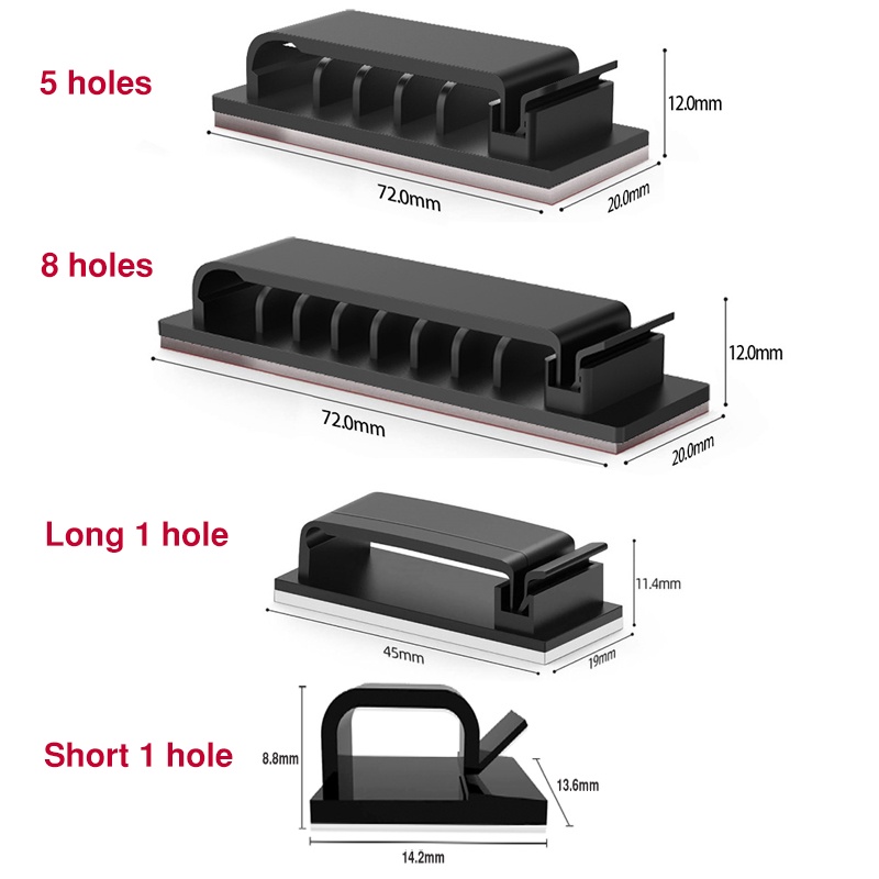 Giá Đỡ Quấn Dây Cáp Sạc USB Tự Dính Màu Hồng HdoorLink Dành Cho Chuột / Bàn Phím Xe Hơi