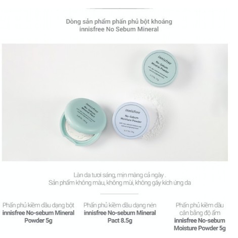 Phấn nén kiềm dầu innisfree No Sebum Mineral Pact 8.5 g | BigBuy360 - bigbuy360.vn