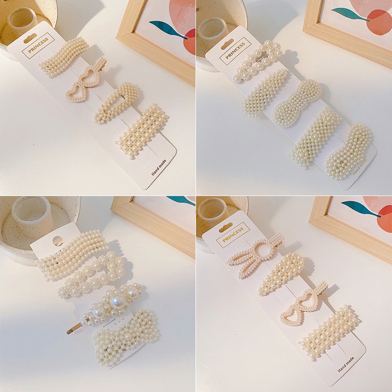 Set 4 kẹp mái phối ngọc mix chọn mẫu siêu xinh