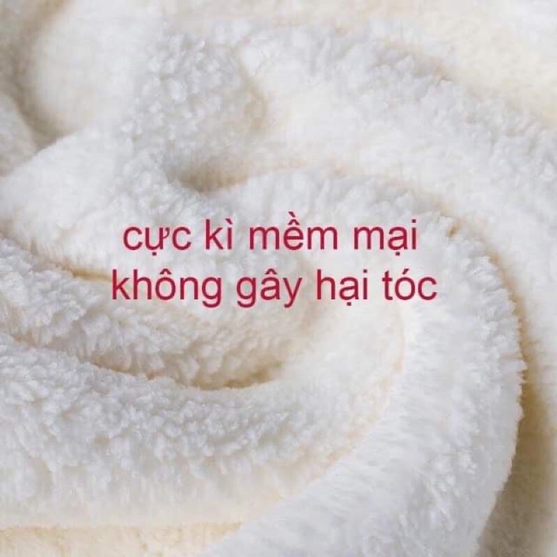 Khăn quấn đầu làm khô tóc [TIỆN DỤNG] 100% cotton mềm và xốp, độ thấm hút cực nhanh và hiệu quả