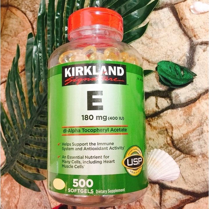 Viên Uống Kirkland Vitamin E Hỗ Trợ Làm Đẹp Da Và Chống Lão Hoá 500 viên
