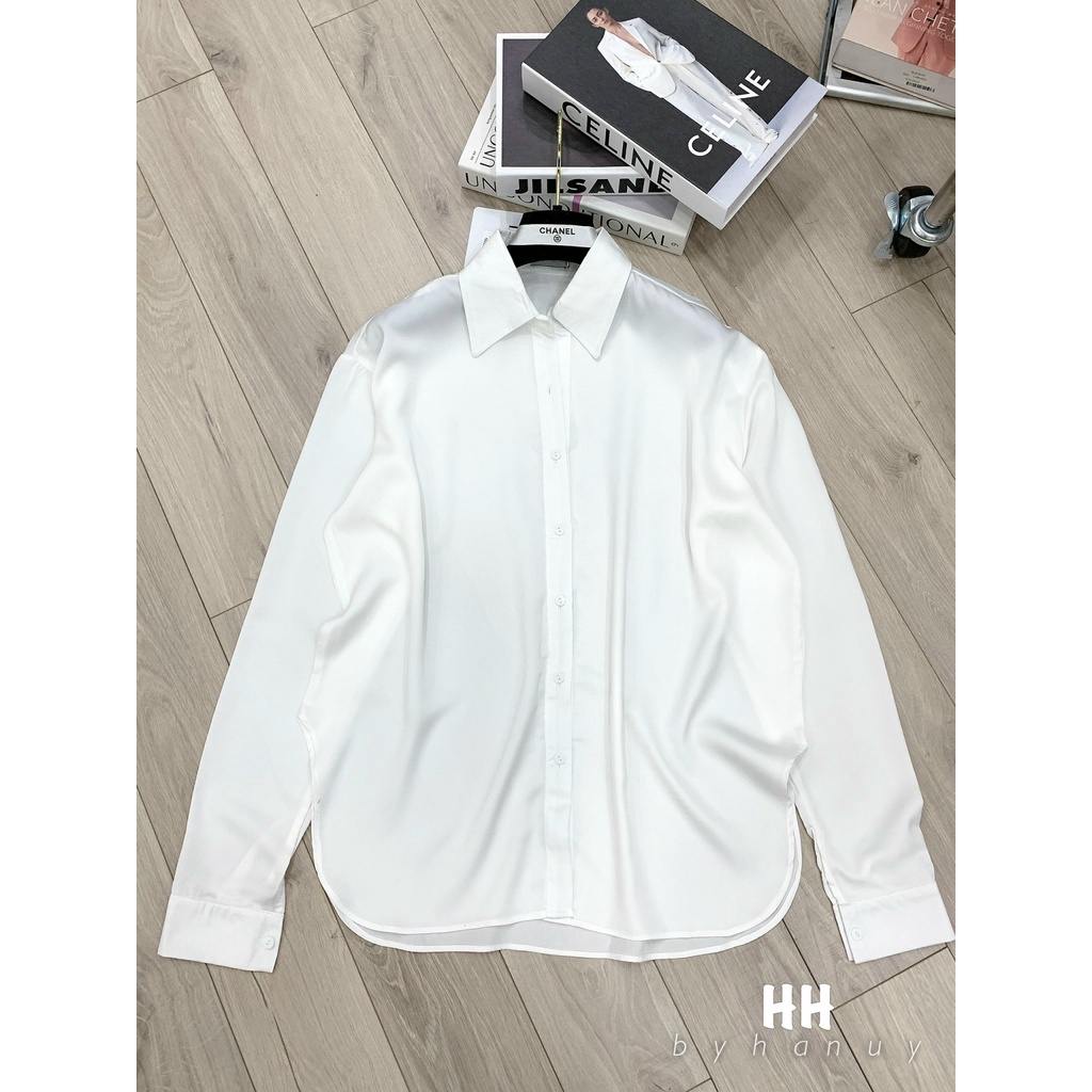 [Mã FAMARAL1 giảm 10K đơn 50K] ÁO SƠ MI BASIC TRẮNG DÀI TAY
