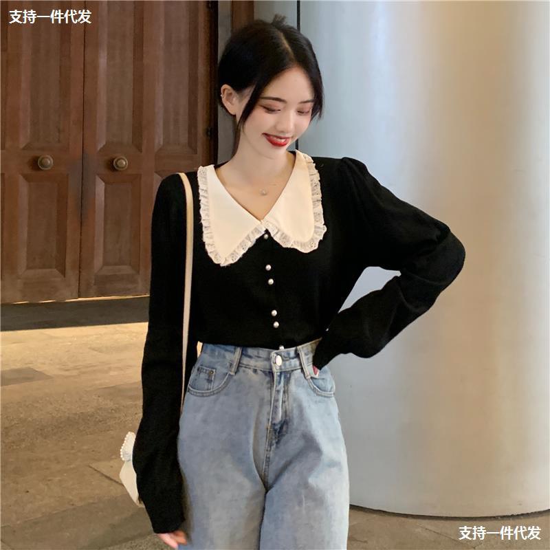 HÀNG CÓ SẴN_601. ÁO LEN CỔ LÁ THANH LỊCH DỄ THƯƠNG