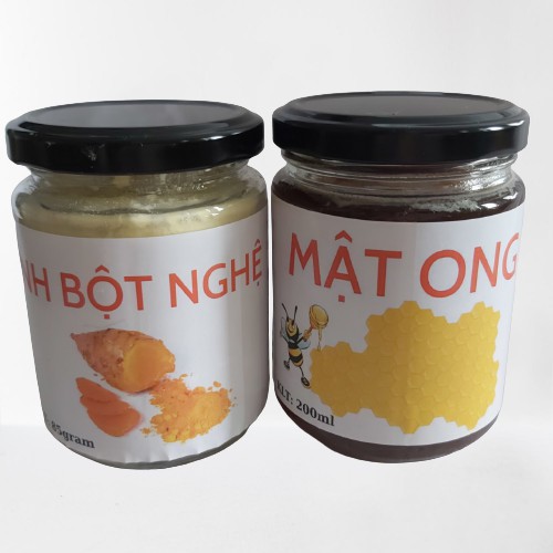 Combo Mật ong nguyên chất hoa cafe 200ml + Tinh bột nghệ nguyên chất 85gram