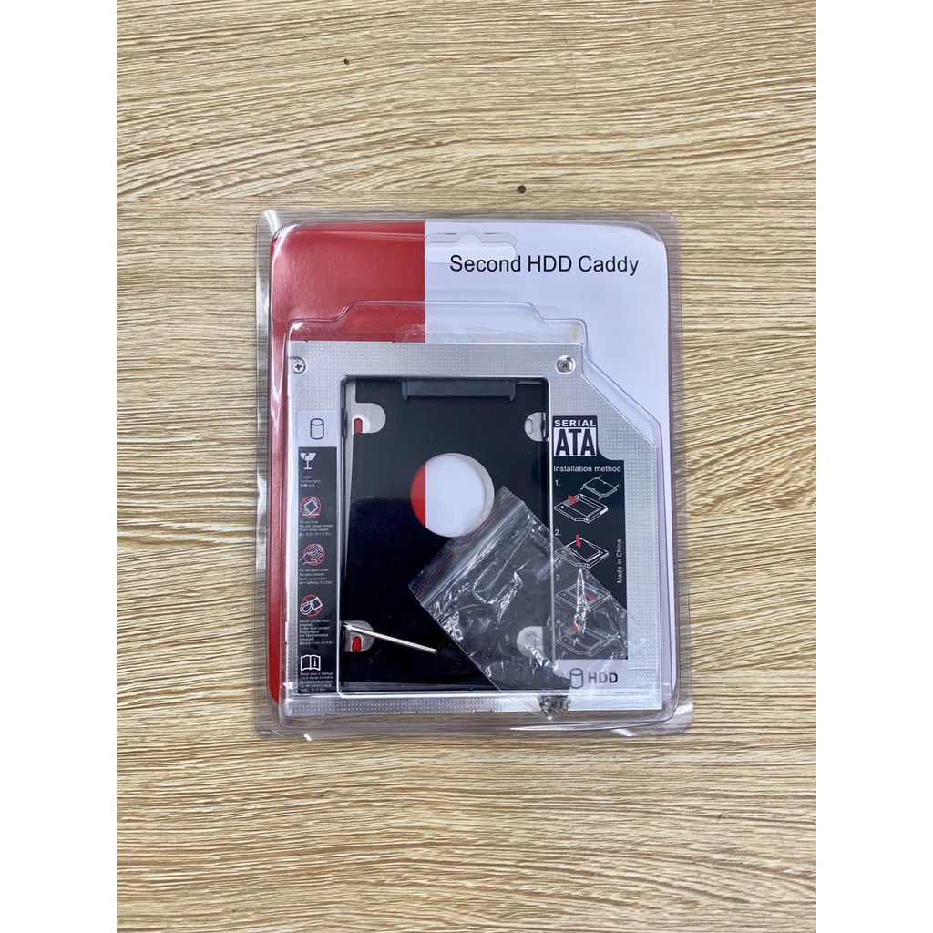 Caddy Bay vỏ nhôm Sata 3 dùng cho SSD và HDD 2,5  9,5mm /12.7mm