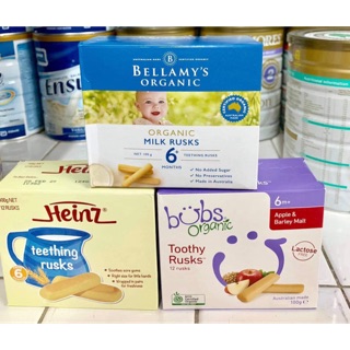 Bánh ăn dặm cho bé ngậm nướu của hãng Bellamy hộp 100gr