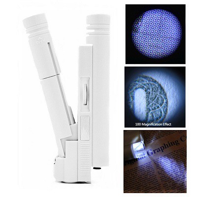 Kính lúp cầm tay có đèn độ phóng đại 100x