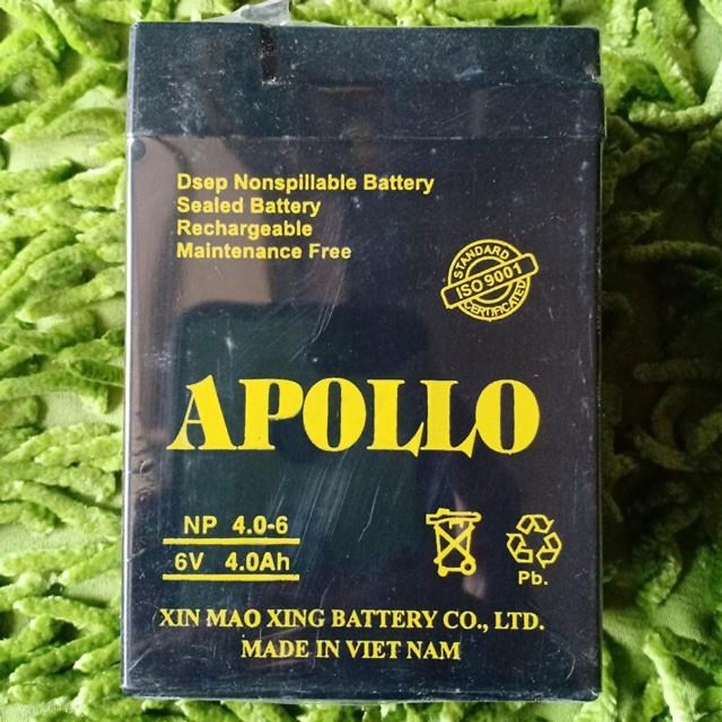 Bình Acquy khô Apollo 6V 4Ah.. CHÍNH HÃNG