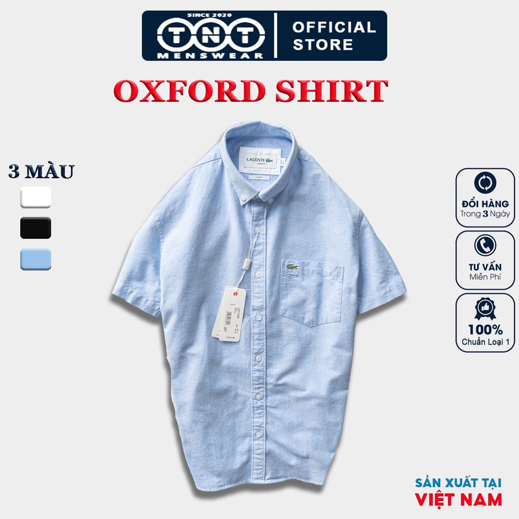 [HÀNG CHUẨN LOẠI 1] Áo sơ mi nam tay ngắn chất vải Oxford cao cấp, thoáng khí, chuẩn form slim fit. - TNT MENSWEAR