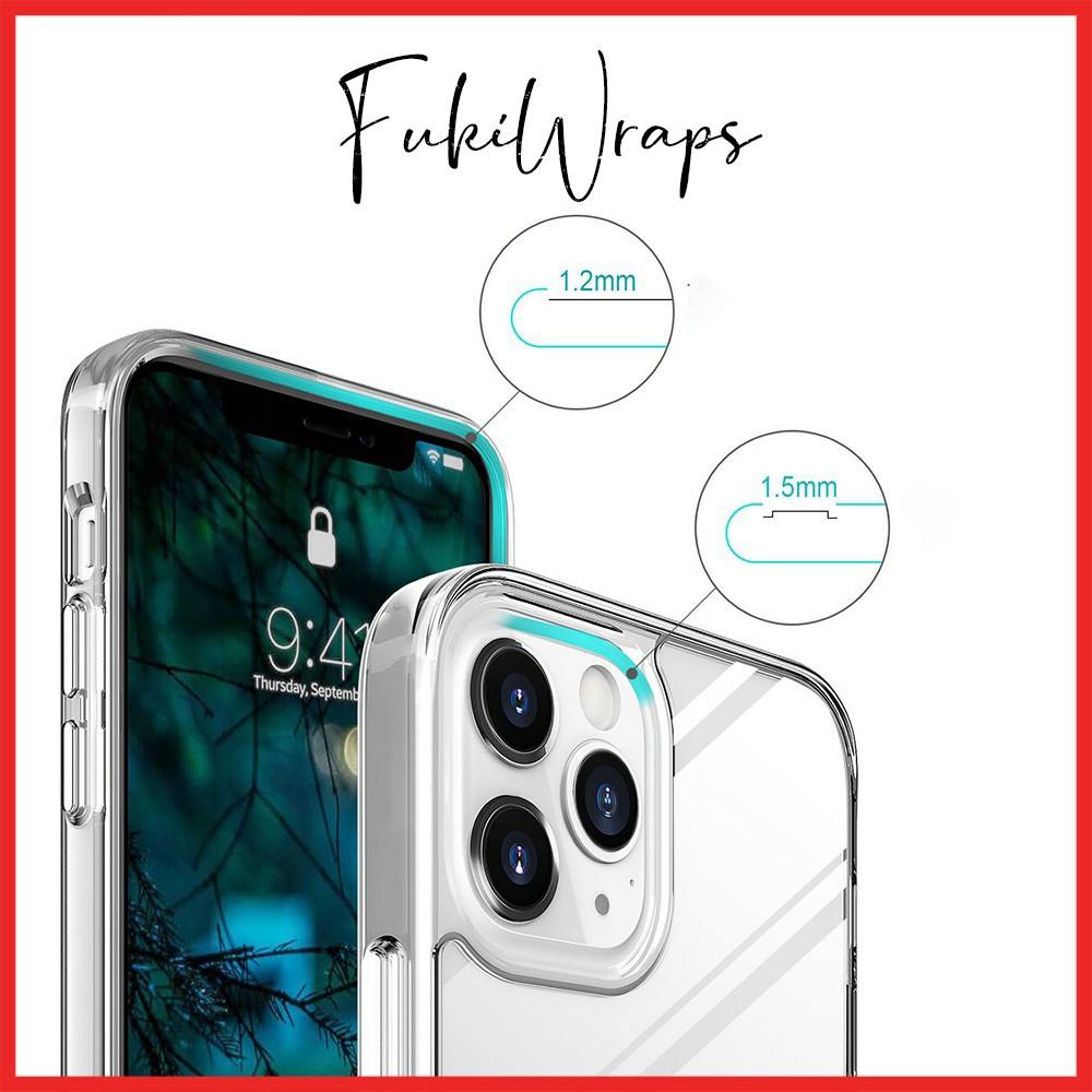 Ốp trong  lưng bóng cứng viền dẻo Không Ố Vàng 12PROMAX | 11 PROMAX | X | XSMAX |  IP11 - FukiShop