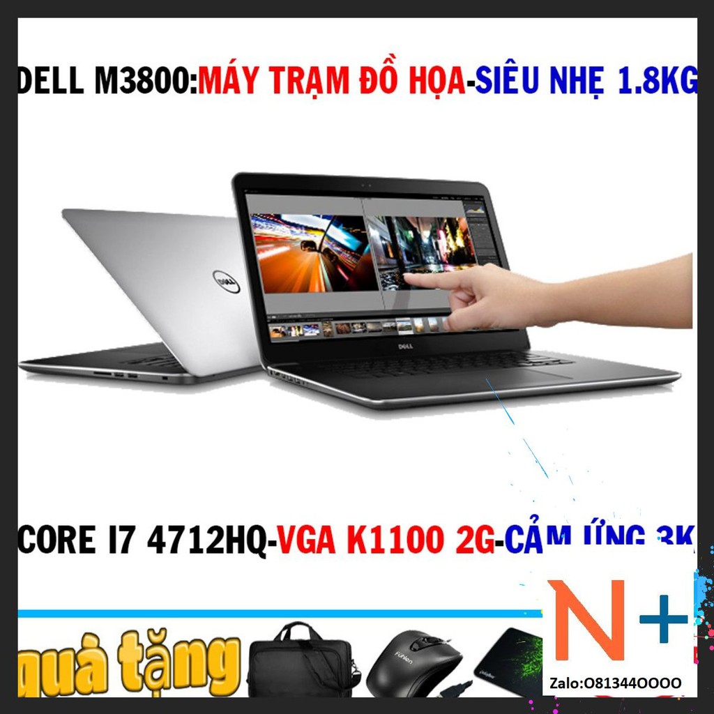 Laptop Dell Precision M3800 core i7 4712hq, ram 8g ,ssd128