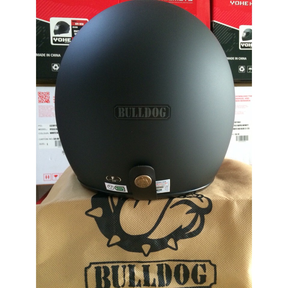 Nón bảo hiểm 3/4 Bulldog Bravo ( tặng kèm túi rút bulldog )