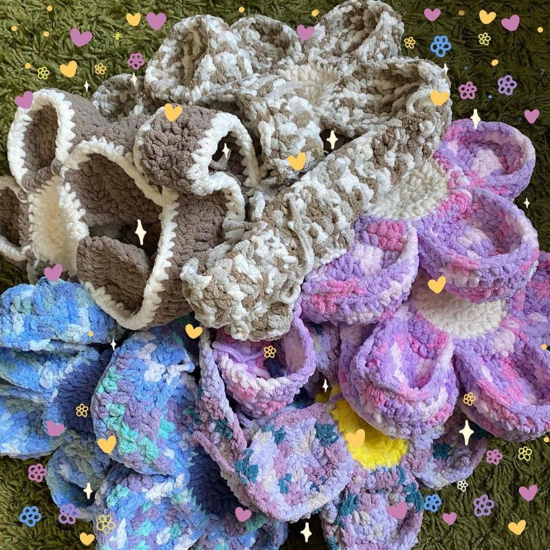 Crochet flowers balo bag/balo flowers