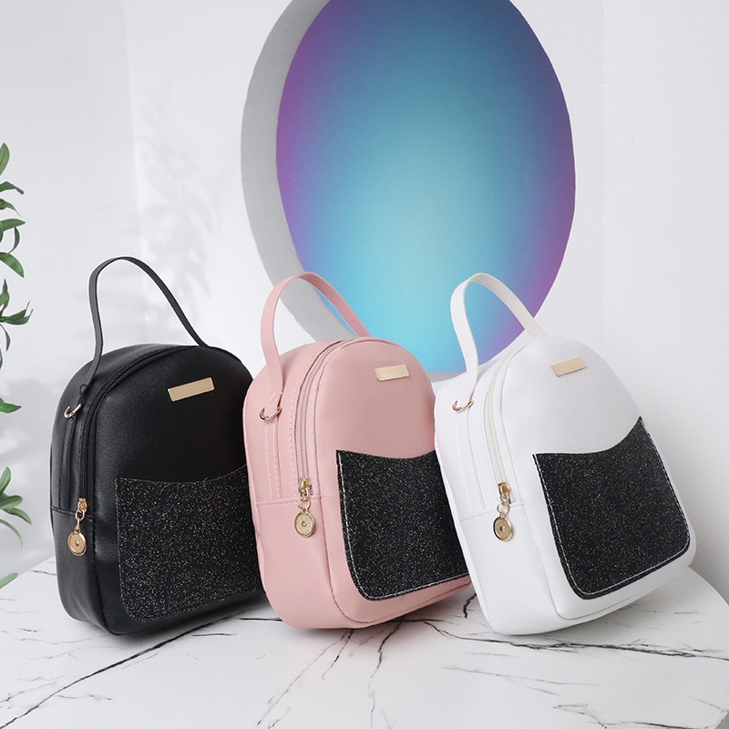 Ba Lô Đi Học Đính Kim Sa Lấp Lánh Dễ Phối Đồ Thời Trang Cho Nữ