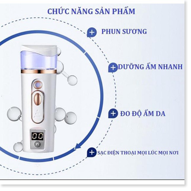 🆕 Máy xịt khoáng xông mặt nano có đo độ ẩm da