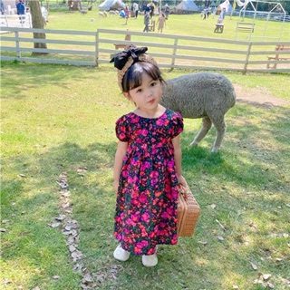 VÁY HOA TÍM LỊM ĐAN DÂY LƯNG CHO BÉ GÁI