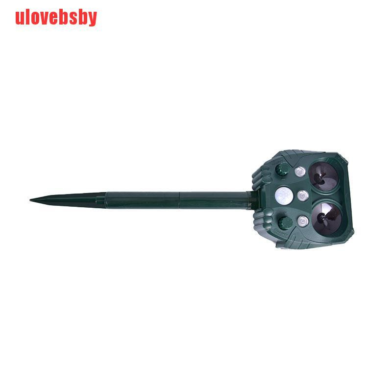 [ulovebsby]Ultrasonic Animal Repeller Solar Powered Bird Dog Cat Deterrent Scarer Repellent