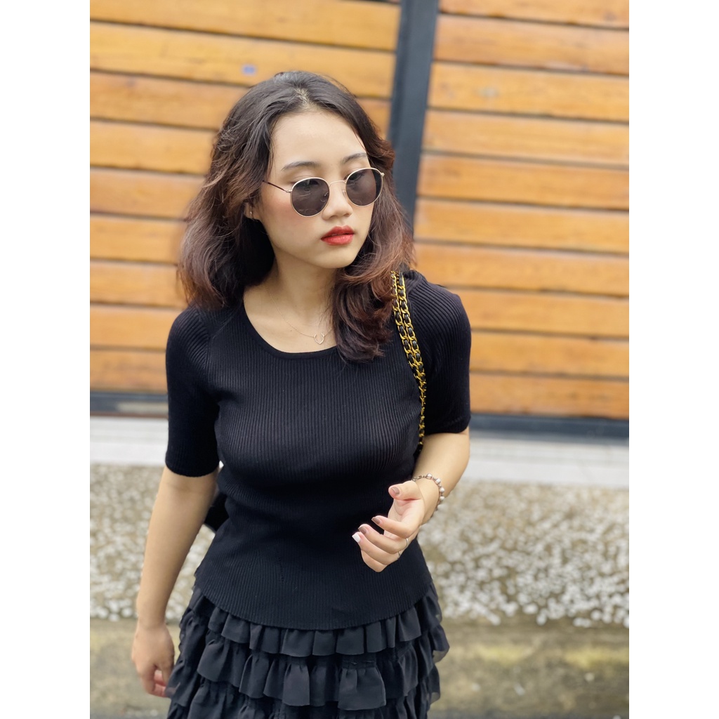 (HÀNG SẴN - HÌNH THẬT) Áo thun len Mongtogi cao cấp - Áo thun len cổ tròn