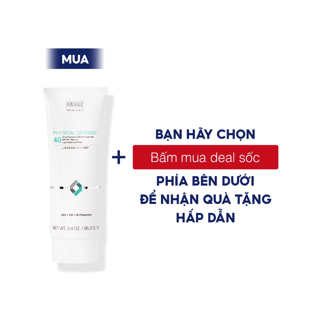 Kem chống nắng vật lý SuzanObagiMD Physical Defense Broad Spectrum SPF 40 96.3g