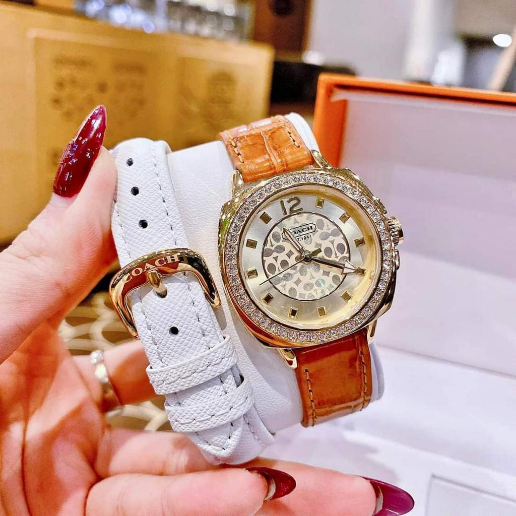 Đồng Hồ Nữ Thời Trang COACH Tặng Kèm Bộ Dây Da Cao Cấp,Size:34mm Full Box Hãng,Thiết Kế Tối Giản Nữ Tính