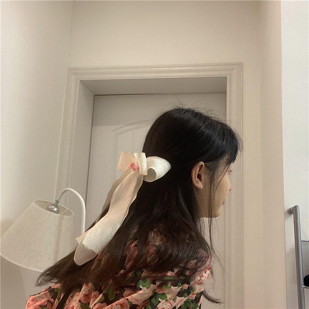 NICKOLAS Kẹp Tóc Nơ Ruy Băng Dễ Thương Ngọt Ngào Cho Nữ