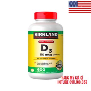 Viên Uống Vitamin D3 2000IU Kirkland 600 viên