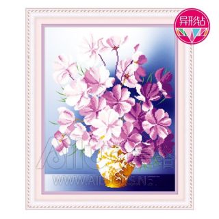 Tranh đá bình hoa tím 71836- chưa đính
