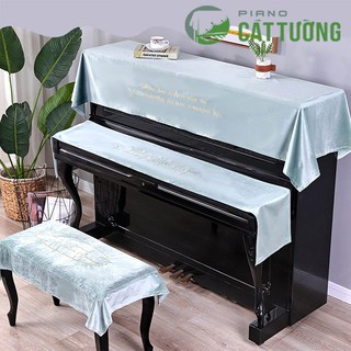 khăn phủ đàn piano vải nhung lụa cực sang