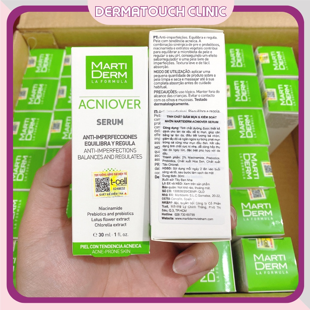 Serum MartiDerm Acniover kiểm soát dầu, cân bằng phục hồi da 30mL