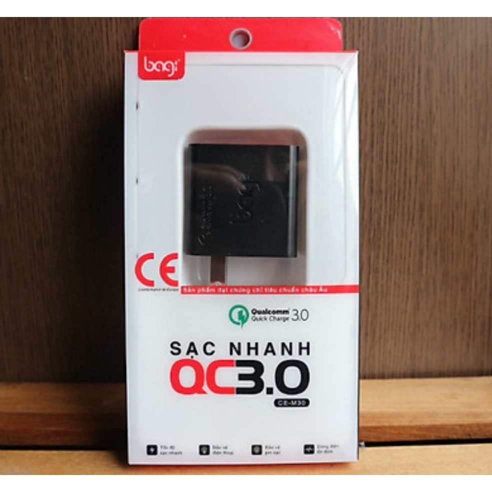 Củ Sạc Nhanh Quick Charge Bagi 3.0 Tiêu Chuẩn Châu Âu CE-M30