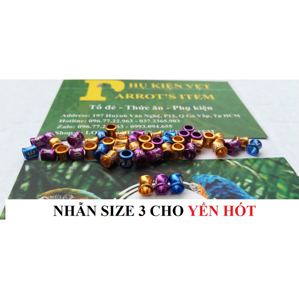NHẪN ĐEO CHÂN CHO CHIM CẢNH, VẸT,YẾN