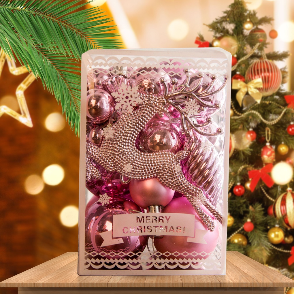 Set 30 quả cầu nhựa 1.2/1.6/2.3inch trang trí cây thông Noel DIY