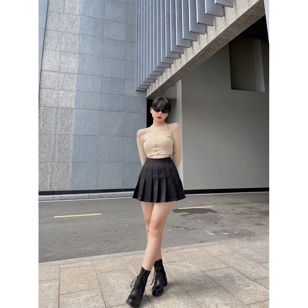 Chân váy nữ trơn Tennis Skirts TOPTIFY xếp ly có lót quần VV01 | BigBuy360 - bigbuy360.vn