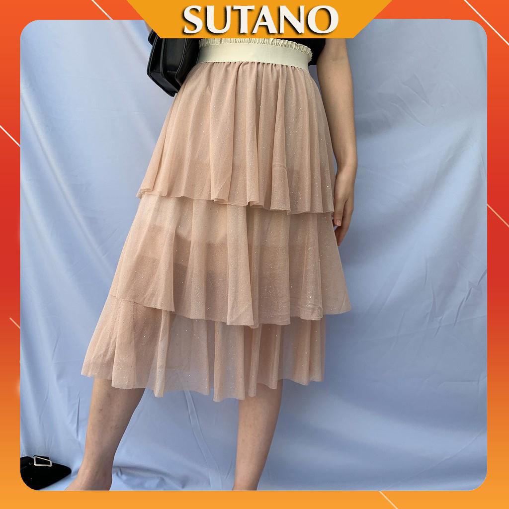 Chân váy thời trang xòe tầng voan nhũ 3 tầng xinh đẹp CV230 | BigBuy360 - bigbuy360.vn