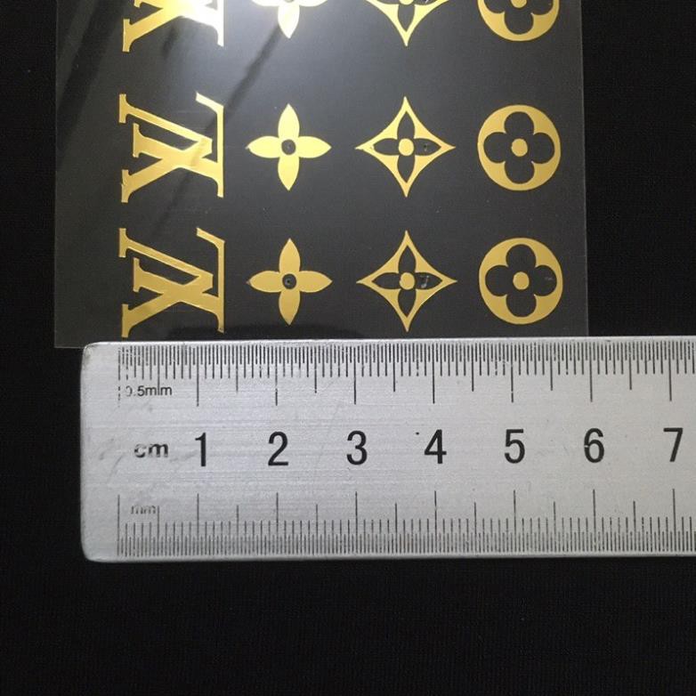 Sticker decal phản quang 7 màu lv , Mạ Vàng ép nhiệt LV - Sticker LV phản quang