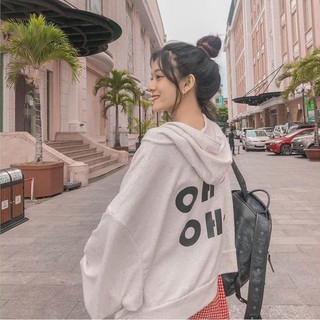 ÁO KHOÁC NỈ FORM RỘNG IN OHOH - ÁO HOODIE