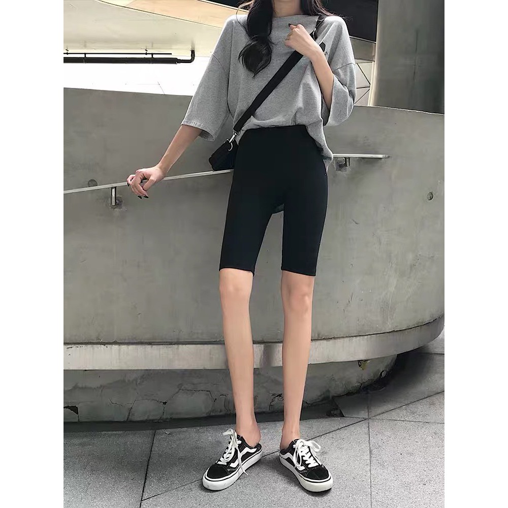 Quần Legging Lửng Nữ Xuất Hàn 🦋 Quần Biker Ôm Tập Gym Dáng Ngắn 🦋