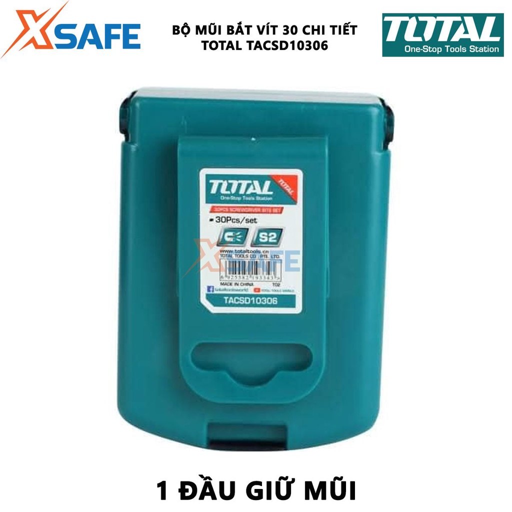 Bộ mũi bắt vít 30 chi tiết TOTAL TACSD10306 | bộ 30 mũi siết vít kích thước 25mm lắp ráp hay tháo mở các chi tiết