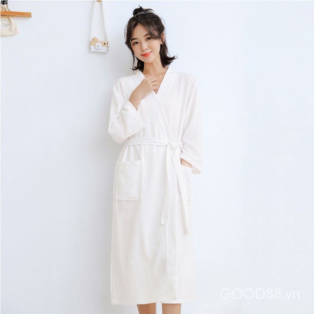 Spring And Autumn New Thin Loose Nightgown Waffle For Men And Women Bathrobe Hotel Bathrobe Bathrobe Couple Sets | BigBuy360 - bigbuy360.vn
