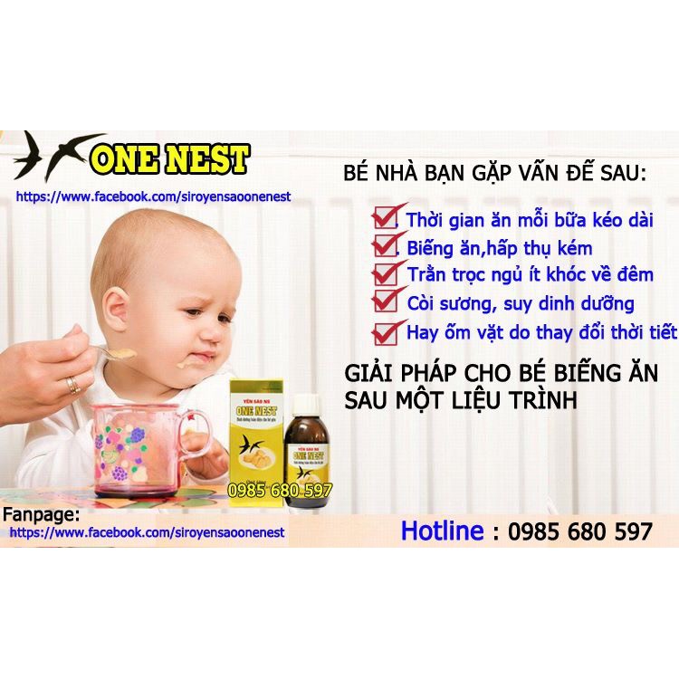 SIRO YẾN SÀO ONE NEST  Giải pháp cho bé biếng ăn