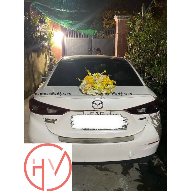 HOA XE CƯỚI ĐẸP MÀU TRẮNG VÀNG