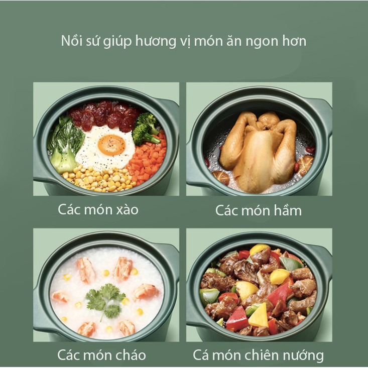 Nồi sứ kho cá, thịt ☘ 𝑭𝑹𝑬𝑬 𝑺𝑯𝑰𝑷 ☘ Nồi tráng men cao cấp xanh cổ vịt sang trọng giữ trọn vẹn hương vị món ăn