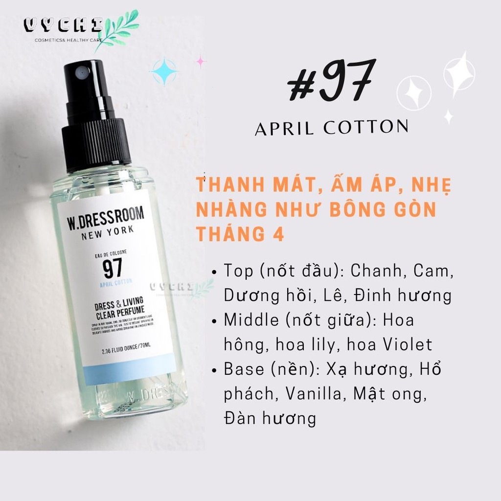 Nước Hoa Xịt Thơm W.Dressroom Dress & Living Clear Perfume No.49 & No.97 – ‘Cheap moment’ cùng sao KPOP