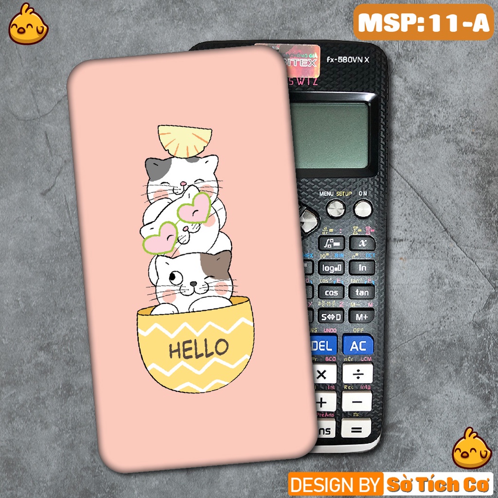 Miếng decal dán máy tính casio vinacal FX500 FX570 FX580 - 570ES 570EX 680EX Cute cat 2 MSP: 11