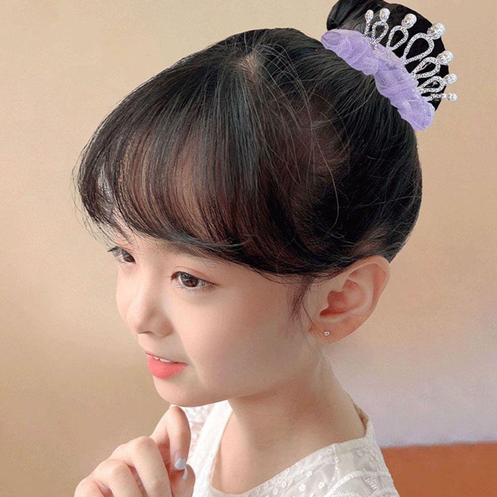 Dây Cột Tóc Hình Vương Miện Bằng Vải Thiết Kế Tinh Tế Thời Trang Cho Nữ