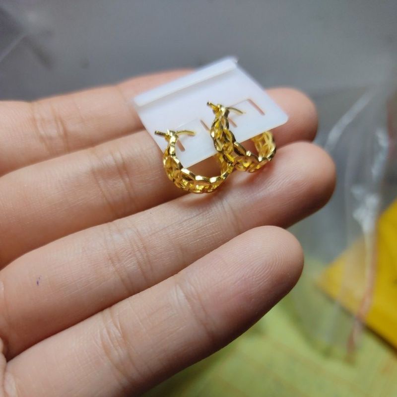 BÔNG TAI KIM TIỀN BẠC XI VÀNG