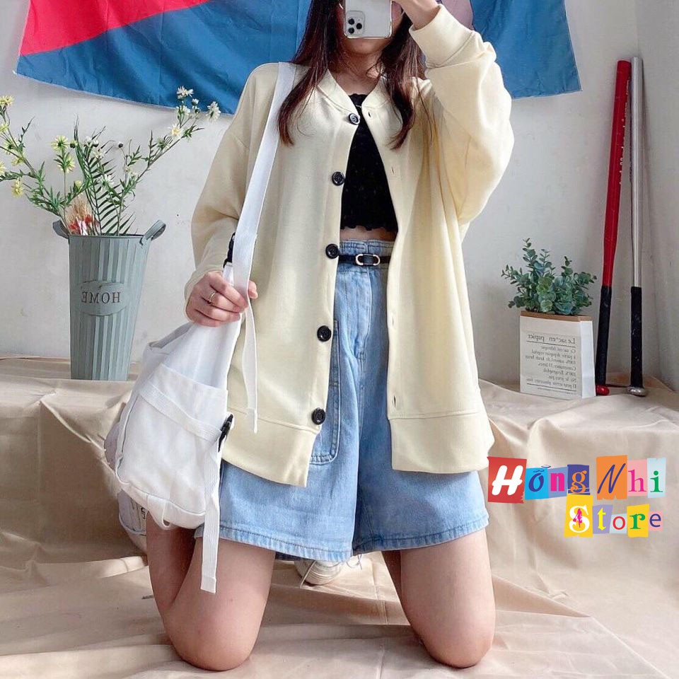 ÁO KHOÁC CARDIGAN BASIC UNISEX MÀU TRẮNG SỮA - MM