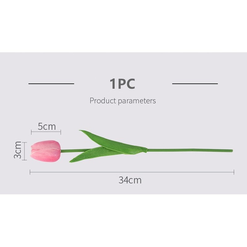 Hoa Tulip Nhân Tạo Bằng PU Cỡ 34cm Dùng Trang Trí Nhà Cửa